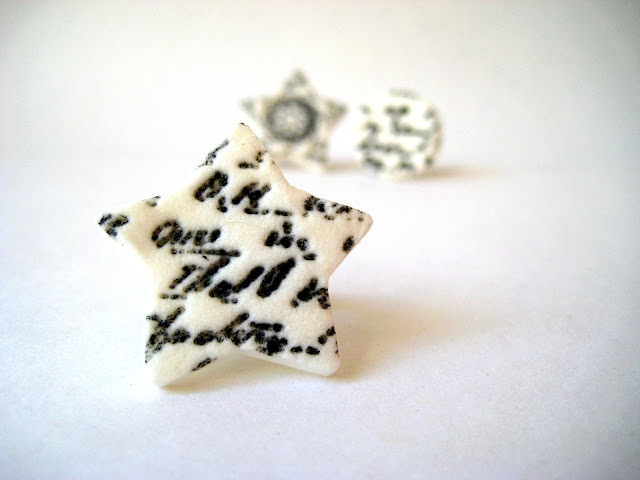 white clay star ring