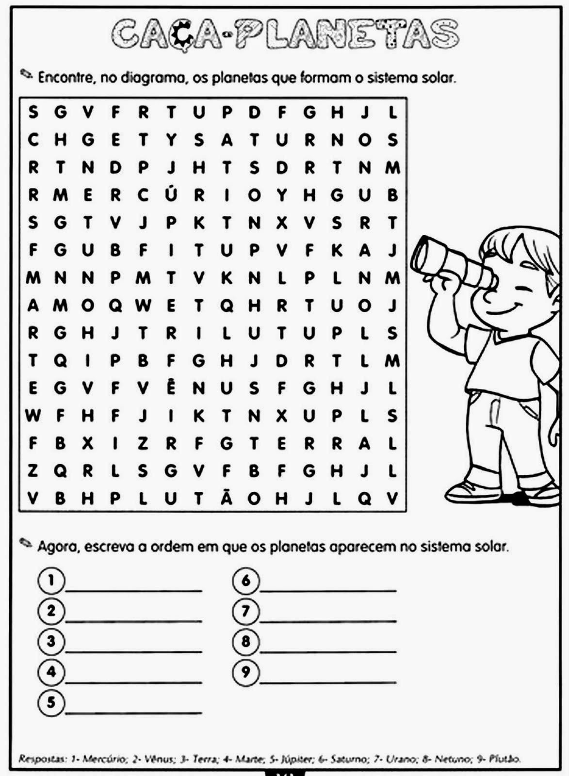 Educa X Atividades de ciências 4 ano sistema solar
