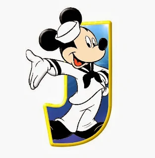Alfabeto de personajes Disney con letras grandes J Mickey. 