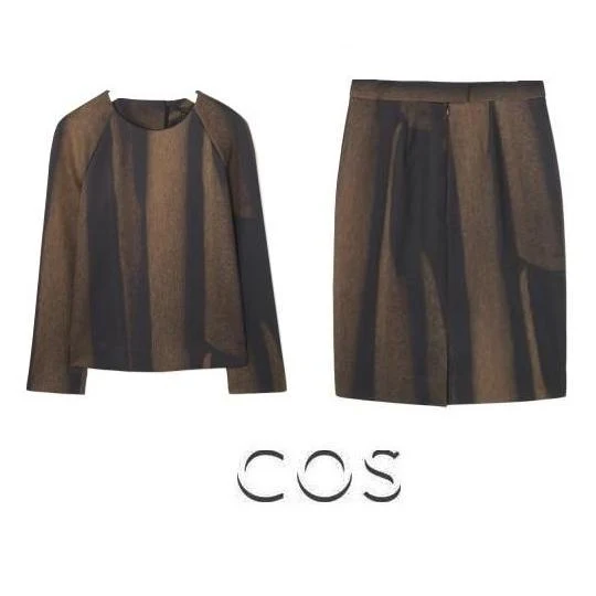 Queen Maxima - COS Gold Printed - Top -Skirt 