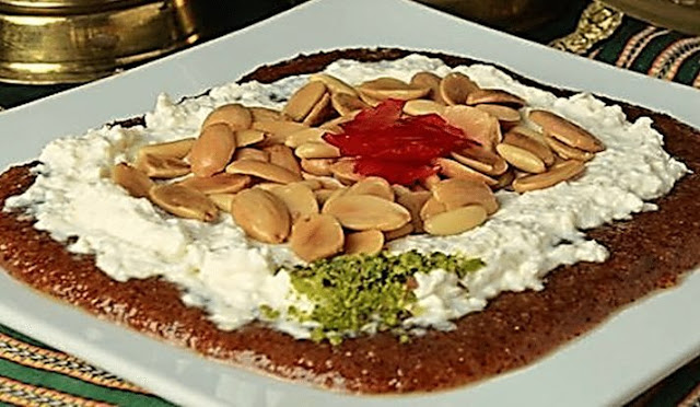 Healthiest Mafroukeh Dessert Healthiest Mafroukeh Dessert in a Serving Dish