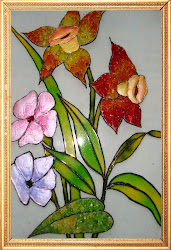 glass painting flowers paintings patterns stained ganesha designs broken emboss craft texture windows lord unique beauty decoration pratibha pretty highlighted