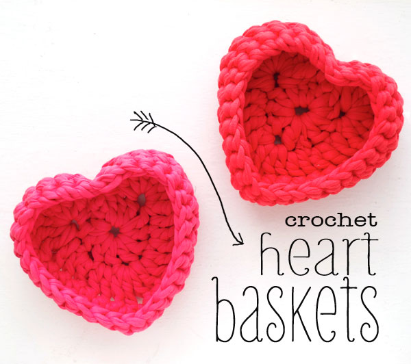 Ergahandmade Crochet Heart Baskets + Diagram + Free Pattern Step By Step