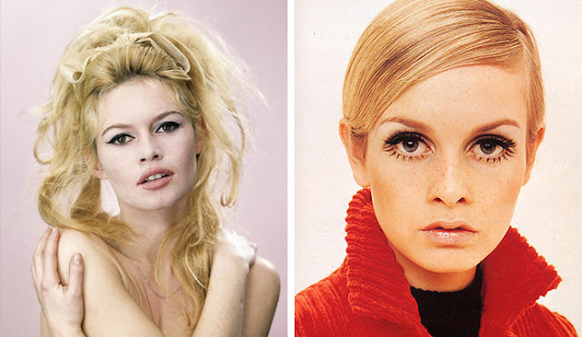 atriz Brigitte Bardot e Twiggy