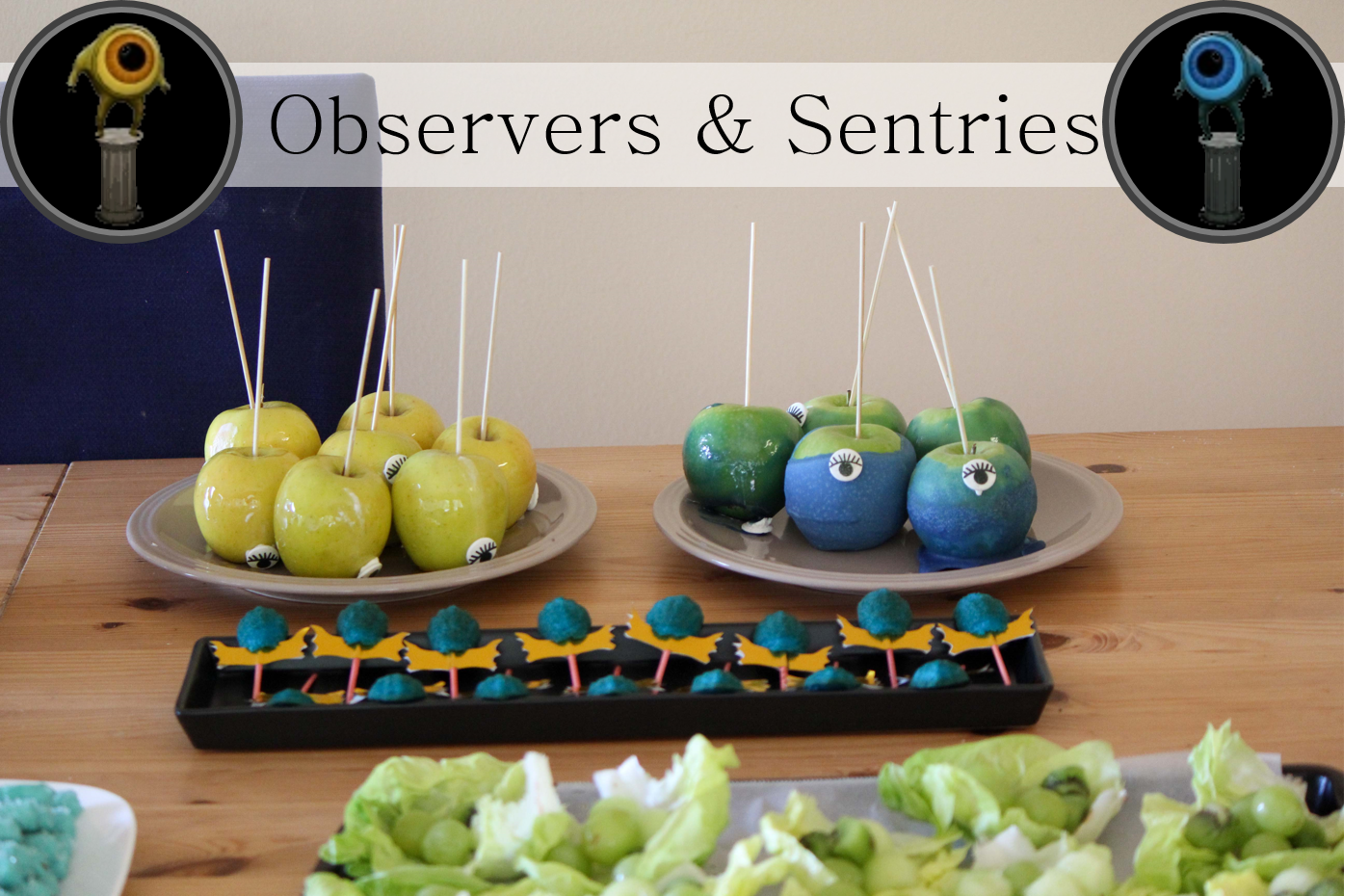 Yellow and blue candy apples make cute observer and sentry wards.