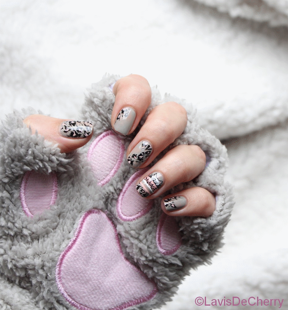 nail-art-chat-leopard-sauvage