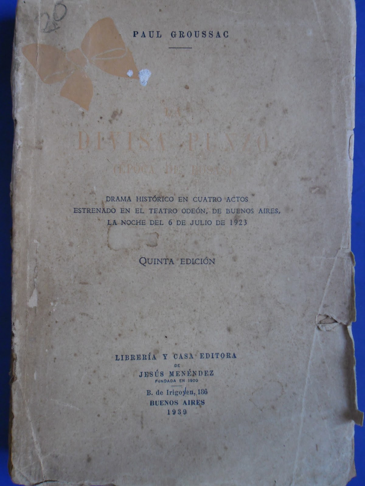 LA PLUMA LIBROS LA DIVISA PUNZO GROUSSAC PAUL