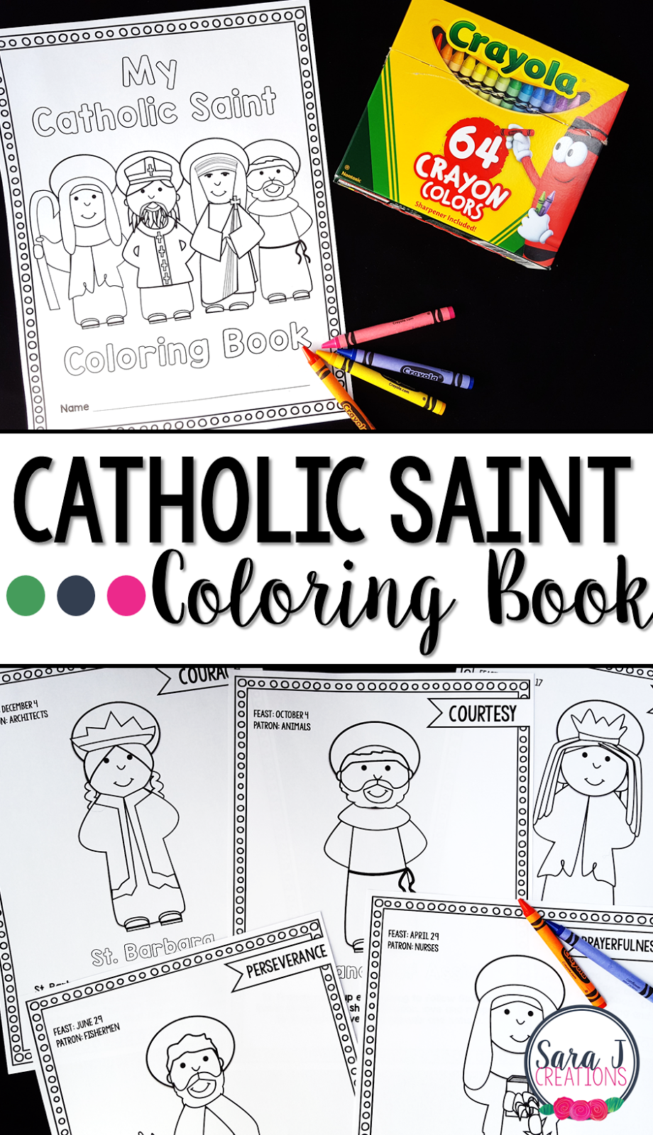A Catholic Saints Coloring Book is an EASY way for kids to learn about the lives of the Saints.
