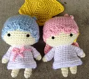 http://www.ravelry.com/patterns/library/crochet-little-twin-stars-kiki-lala-doll