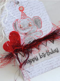 Birthday Tag with Elephant's Love - details
