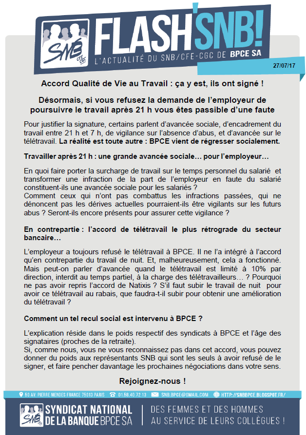 Accord Qualité de Vie au Travail