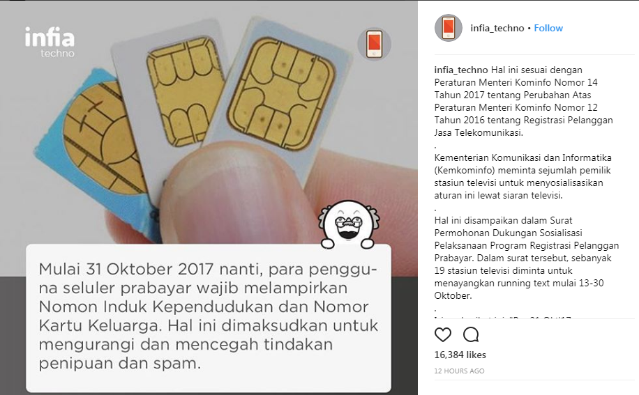 Per 31 Oktober 2017, Registrasi Kartu Perdana Baru Wajib Melampirkan KK Ibnuwajak.id Per 31 Oktober 2017, Registrasi Kartu Perdana Baru Wajib Melampirkan KK Ibnuwajak.id