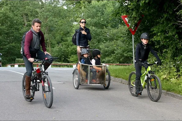 Crown Princess Mary and Prince Frederik of Denmark with her children Prince Christians and Princess Isabella and Prince Vincent,