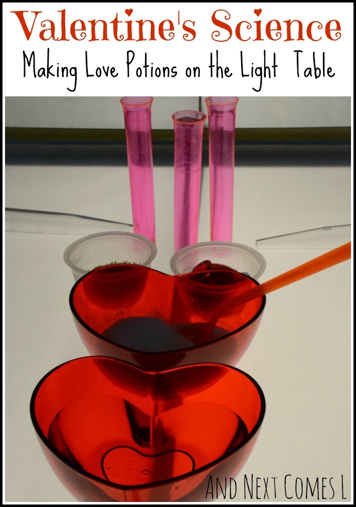 Valentine's science: Making love potions on the light table from And Next Comes L