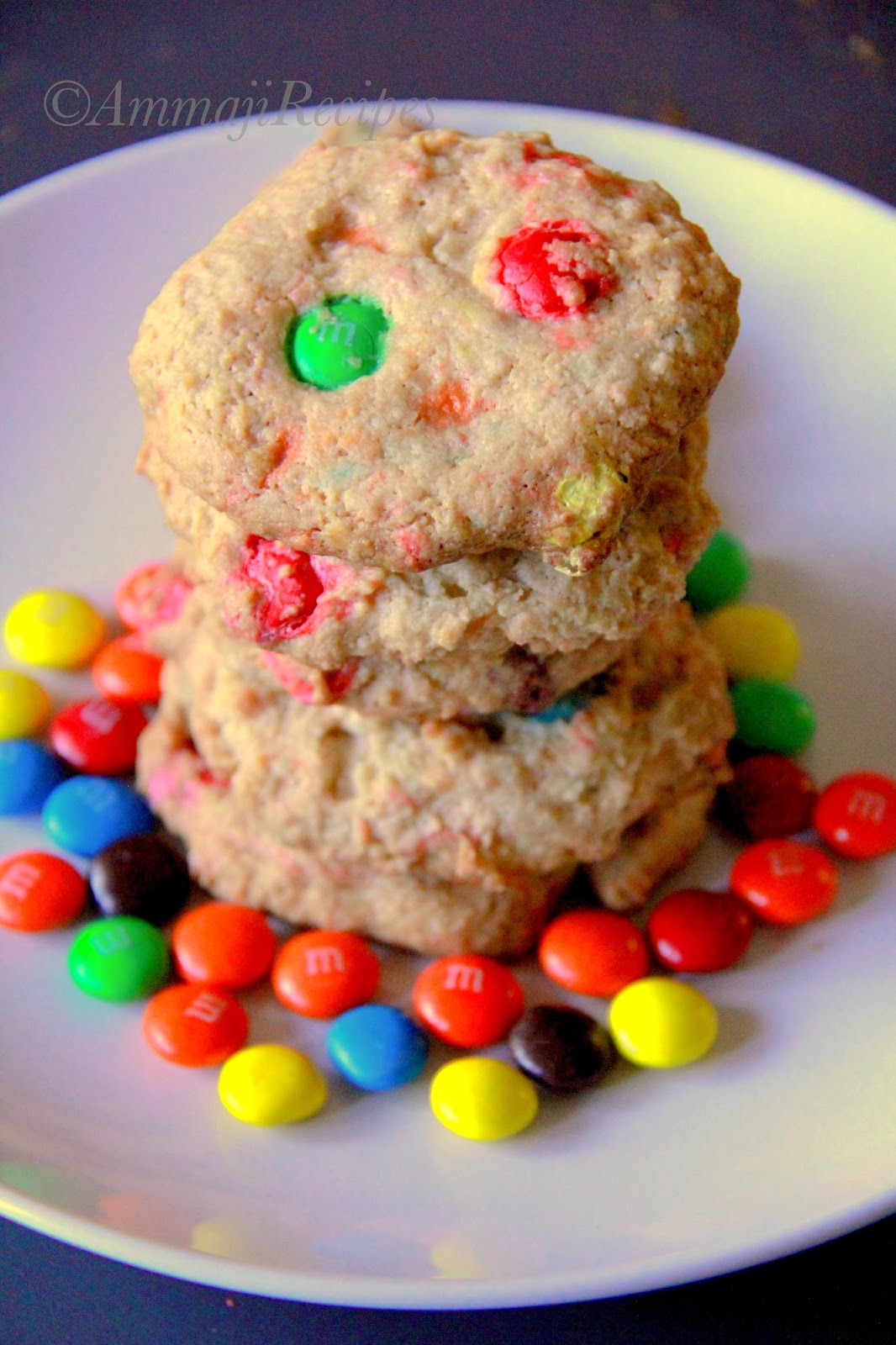 Eggless M&M Cookies Indian Food Recipes Ammaji Kitchen