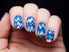 Blue Dripping Chevron Nail Art by @chalkboardnails