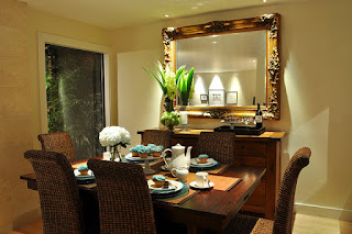 Contemporary Dining Room Decorating Ideas for References Contemporary Details in the Dining Room Decorating Ideas with Rattan Chairs and Wooden Table on the Brown Floor