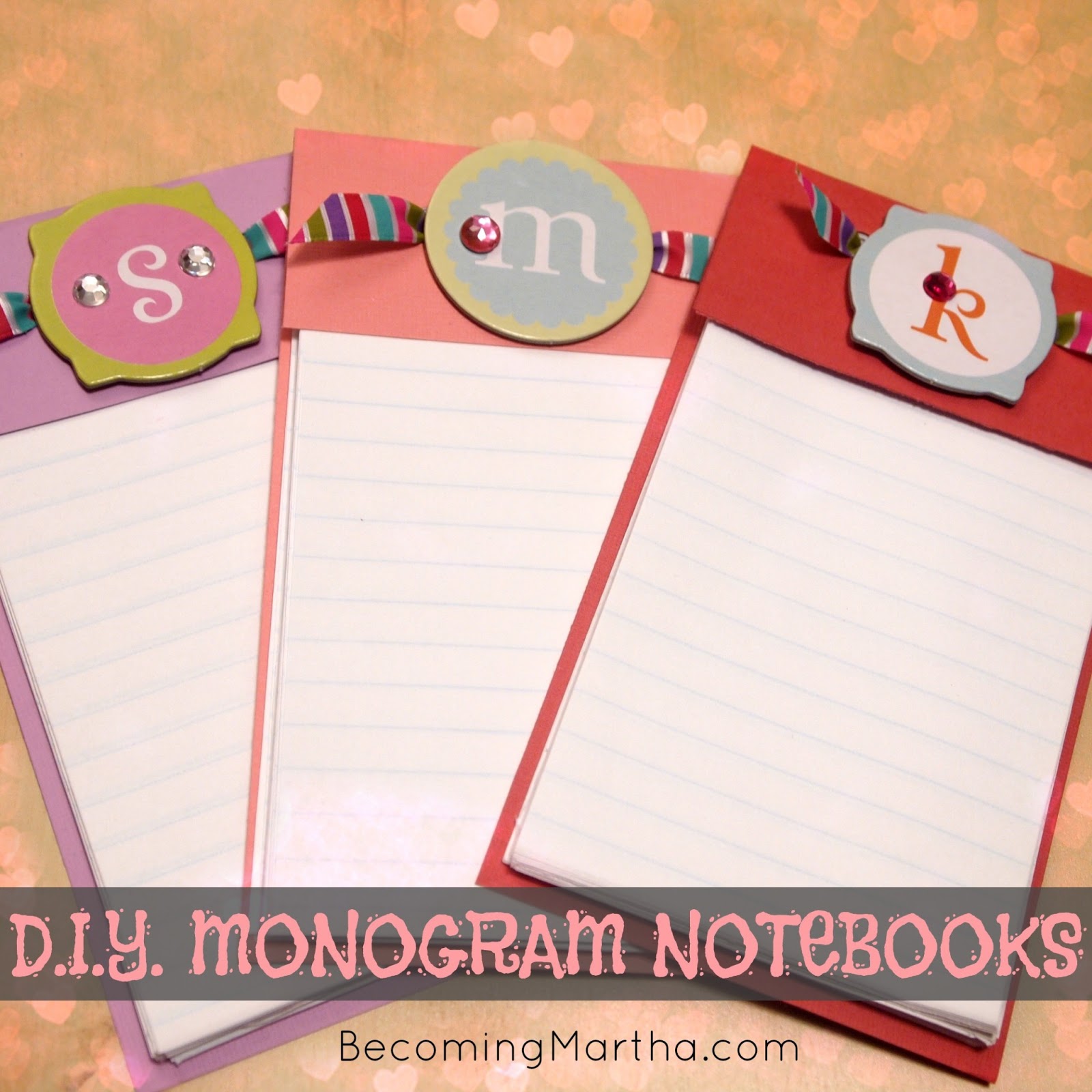 DIY Monogram Notebooks {Valentine's Gift}