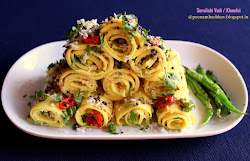 vadi khandvi recipe cooker using annapurna pressure