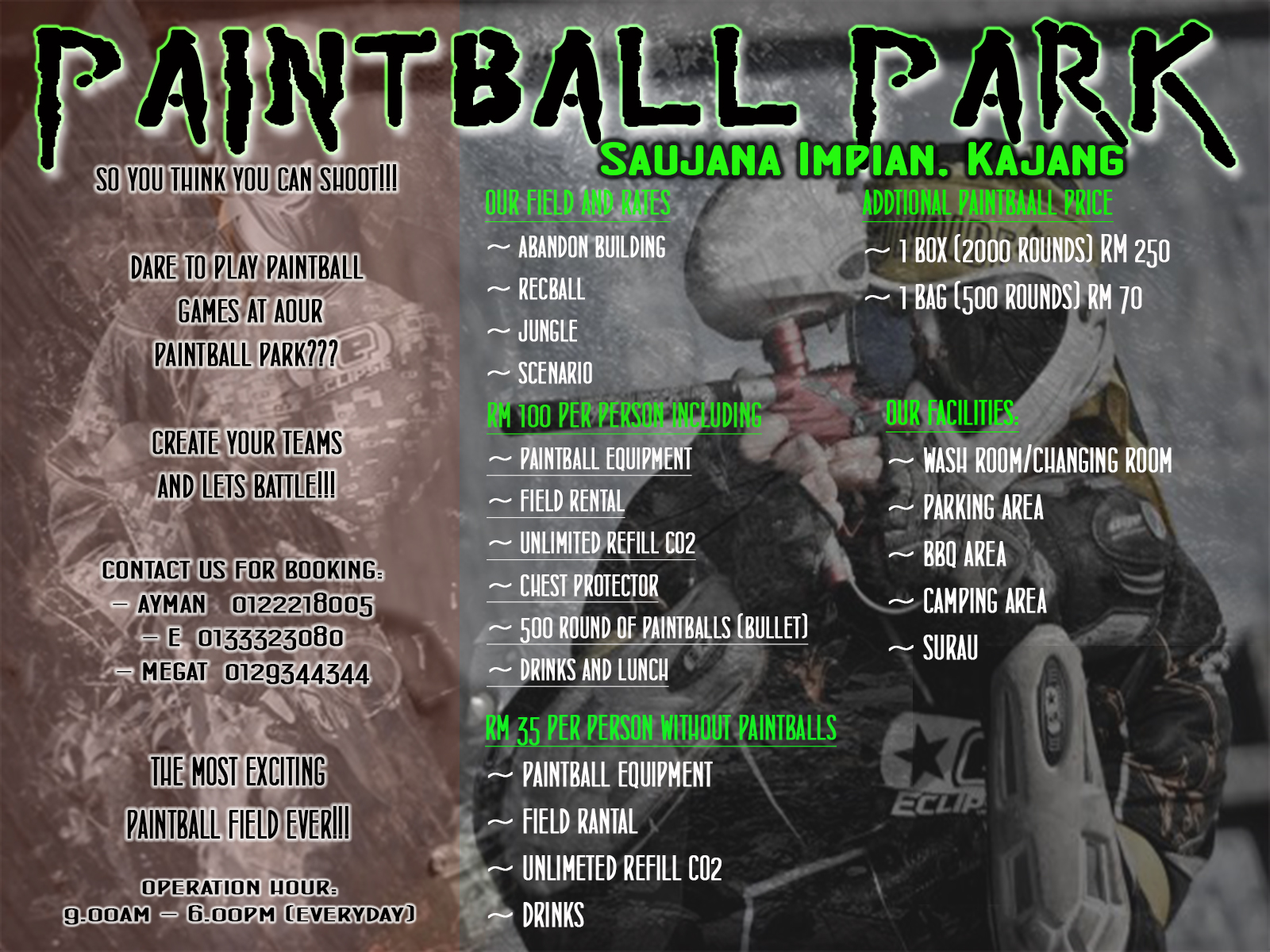 Paintball Park Kajang Saujana Impian, Kajang (temporary closed)
