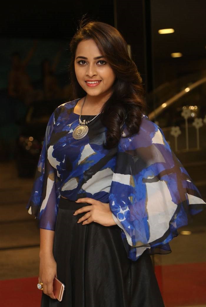 Sri Divya In Blue Dress At Movie Audio Launch