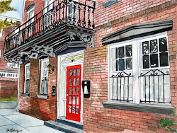 watercolor savannah building painting office illustration cityscape pen ink brick paintings drawing drawings painted historic georgia mccrea derek commission