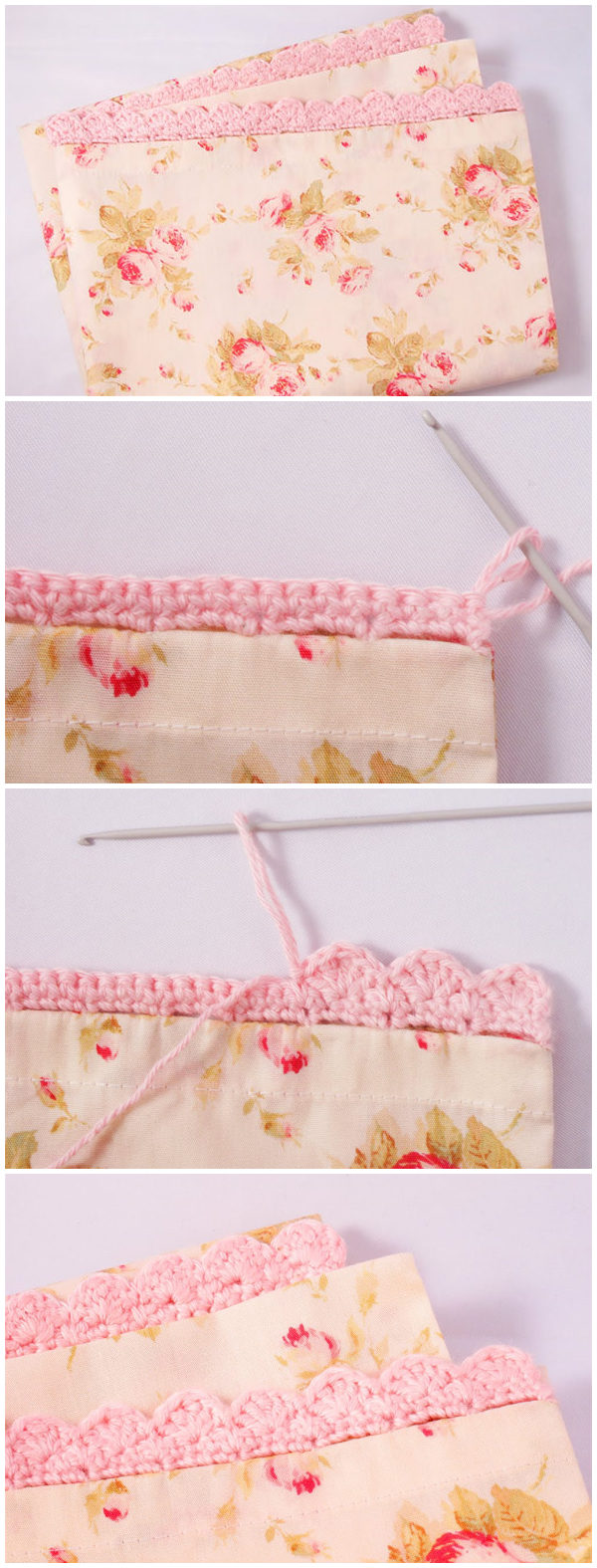 Super Easy Pillow Case with Crocheted Edging