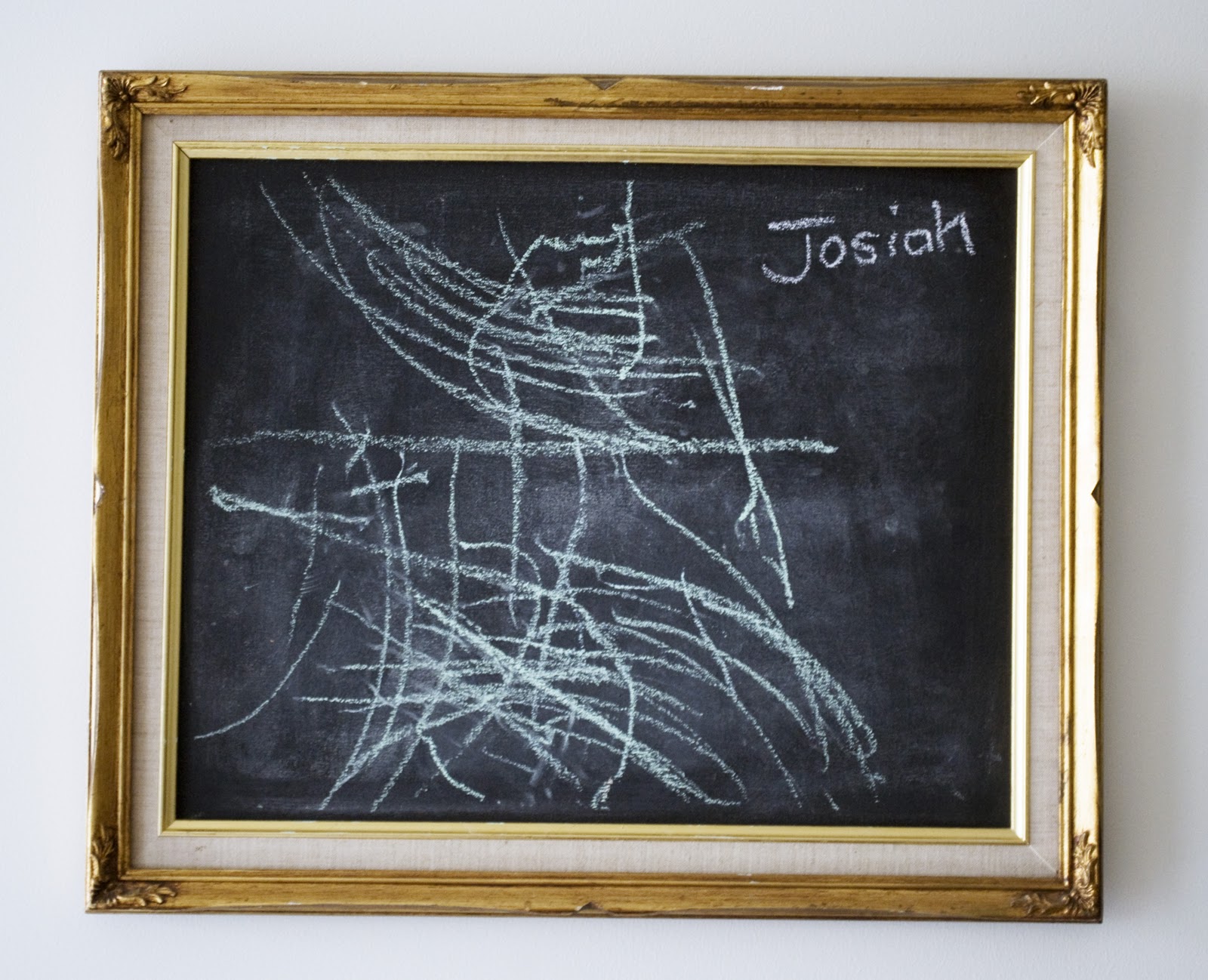 Grace Designs Upcycled Vintage Painting to Chalkboard