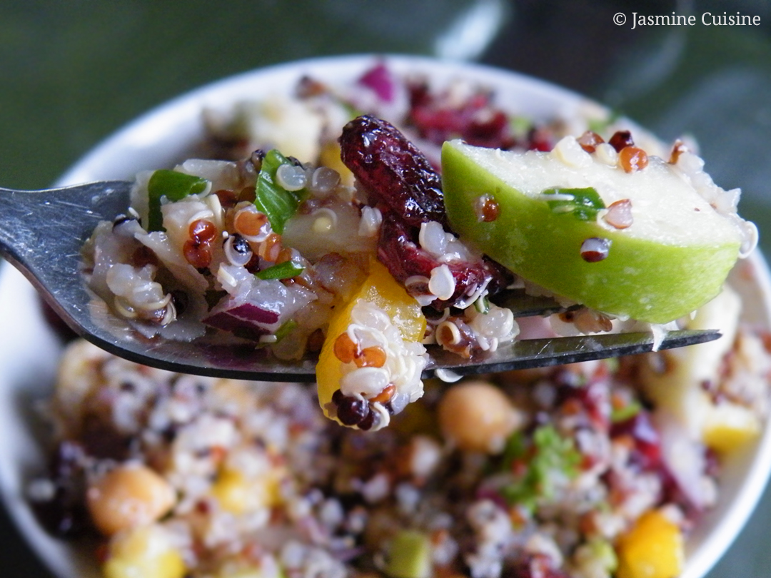 Salade de quinoa pommes et canneberges Jasmine Cuisine