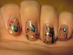 fall nails designs nail autumn leaves easy inspired glittery leaf manicure fun finger tree creative credit