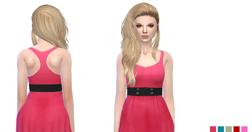 NyGirl Sims 4: High Waist Belted Racerback Dress