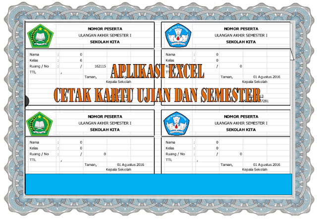 Aplikasi Cetak Kartu Peserta Ujian Siswa lengkap dengan