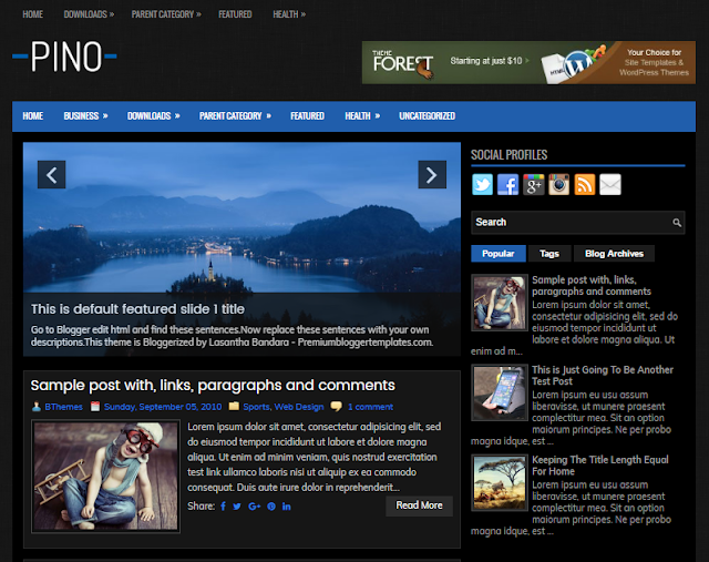 Pino Pino Blogger Template
