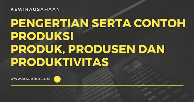 Pengertian Serta Contoh Produksi Produk Produsen Dan Produktivitas Mario Bd