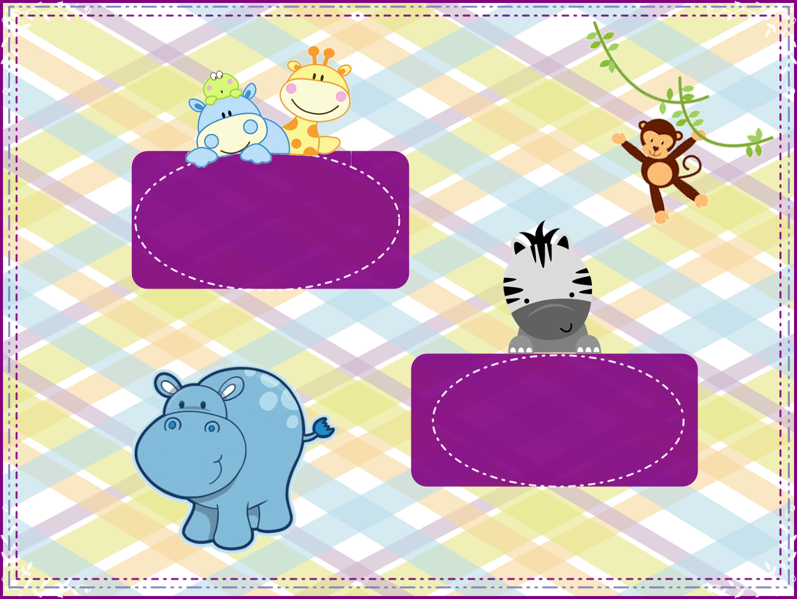 Baby Jungle Free Printable Invitations, Labels or Cards.