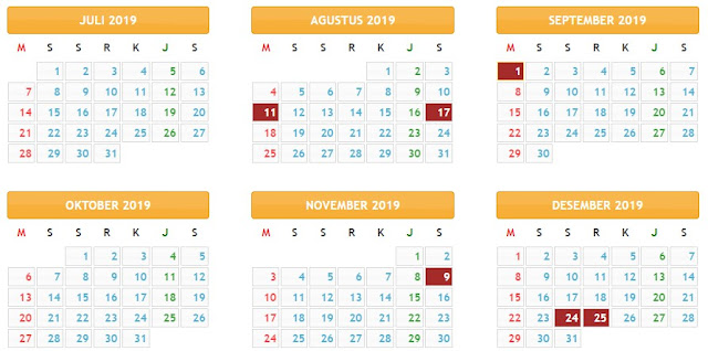 Kalender Pendidikan SD, SMP, SMA, dan SMK Tahun Pelajaran 2019/ 2020. www.kemendikbud.co.id