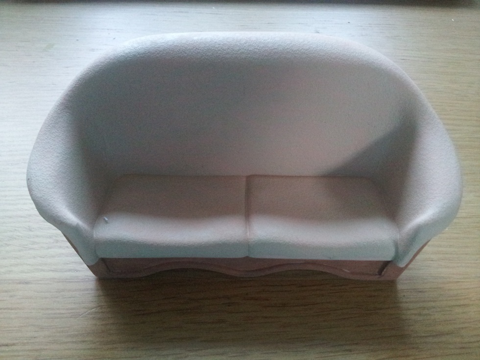 Dollhouse escapes Plastic sofa makeover