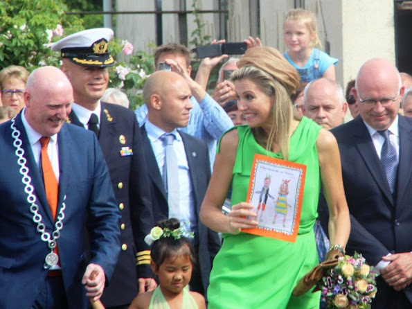 Queen Maxima of The Netherlands attends the official opening of the new nursing center 's Hamrik in Nieuwolda,