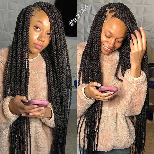 36 Latest Marley Twist Braids Hairstyles 2019 For Black Women To