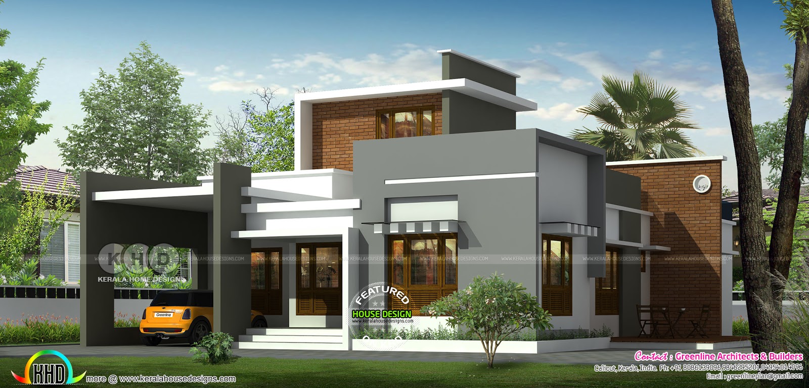 Single floor 3 BHK 1650 sq-ft contemporary house - Kerala home ...