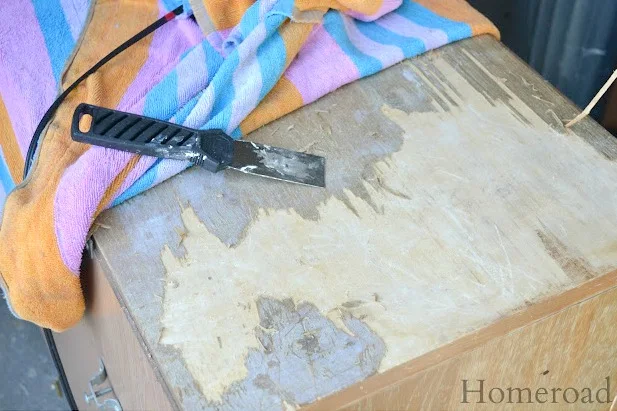 How to easily remove old veneer from furniture