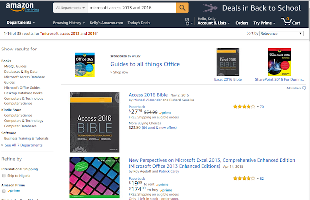 Screenshot: Amazon search result and format