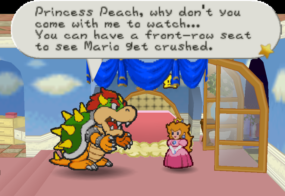 King Bowser and Princess Peach.