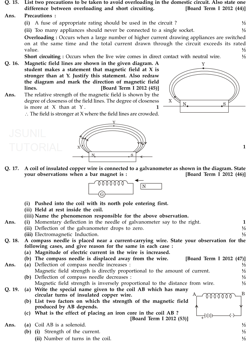 effect of Electric current class 10 solved questions CBSE ADDA