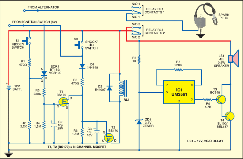 Burglar Alarm: Simple Burglar Alarm Circuit Diagram