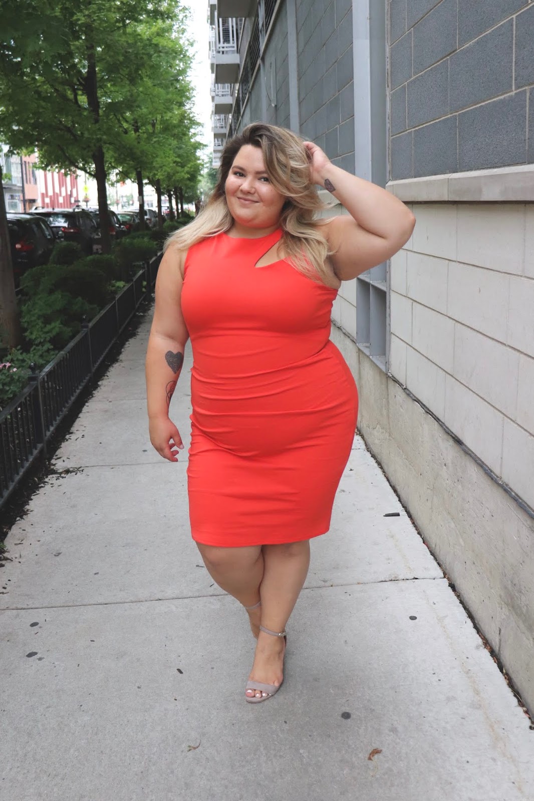 Chicago fashion blogger, Chicago plus size fashion blogger, natalie Craig, natalie in the city, plus size fashion, Chicago fashion, plus size fashion blogger, eff your beauty standards, fatshion, skorch magazine, Chicago model, plus size model, plus size petite, affordable plus size clothing, embrace your curves, plus model magazine,  petite plus size, fashion nova, fashion nova curve, orange cutout dress