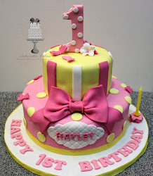 yellow cake pink theme 1st birthday hayley