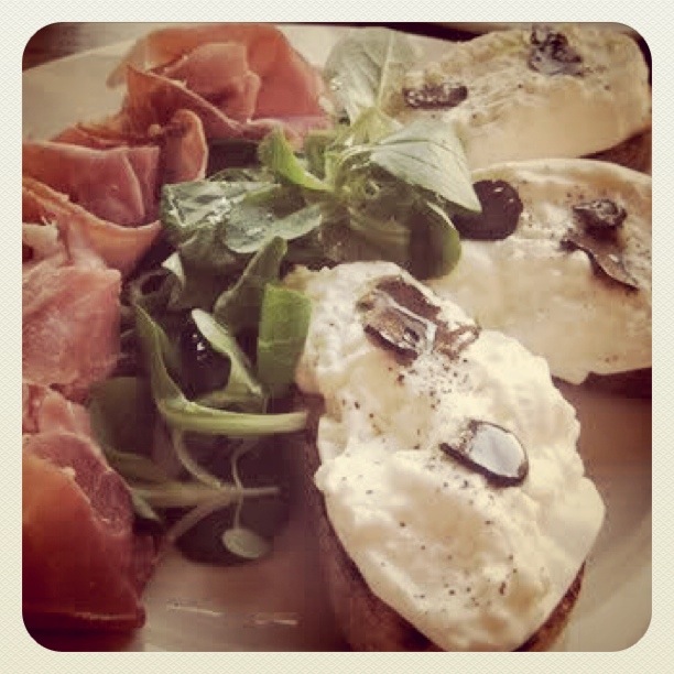 Ginger in the Kitchen Burrata and Black Truffle Crostini