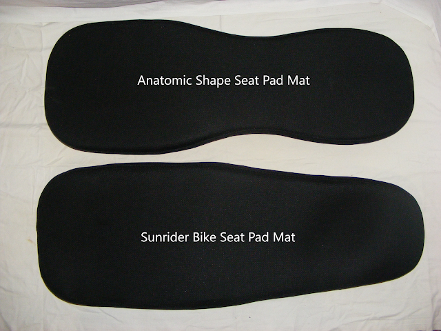 Recumbent bike seat pad: removable comfort mat