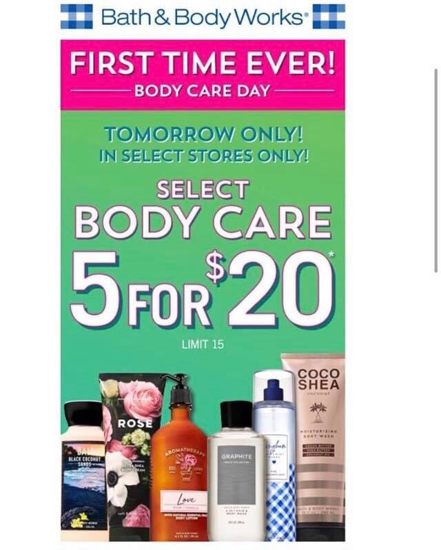 Life Inside The Page Bath Body Works One Day Only Sales Saturday May 25th Varying Sale Pricing Select Stores Life Inside The Page Bath Body Works One Day Only Sales Saturday May 25th Varying Sale Pricing Select Stores